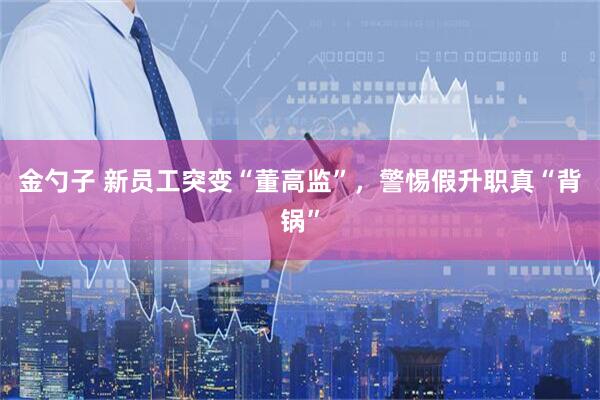 金勺子 新员工突变“董高监”，警惕假升职真“背锅”