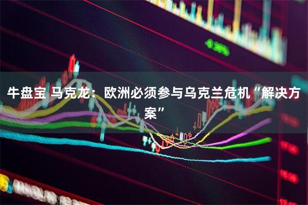牛盘宝 马克龙:欧洲必须参与乌克兰危机“解决方案”
