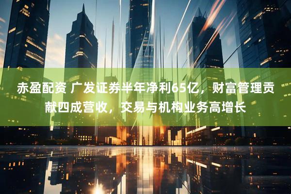赤盈配资 广发证券半年净利65亿，财富管理贡献四成营收，交易与机构业务高增长